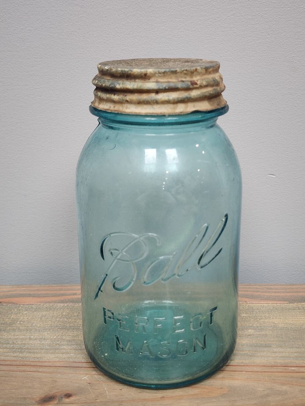 Antique Ball Perfect Mason Quart Jar 1923-1933 Zinc Lid
